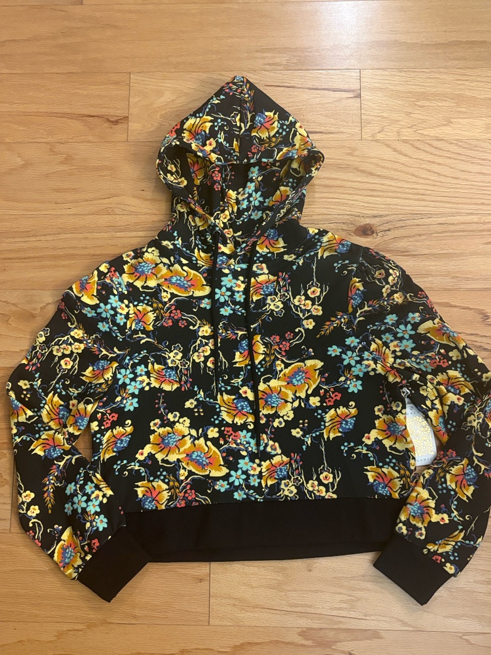 Obey Floral Hoodie XS NWT | Organic Cotton | Cropped Streetwear Sweatshirt - Picture 2 of 7